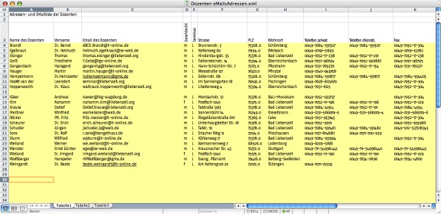 Excel-Tabelle